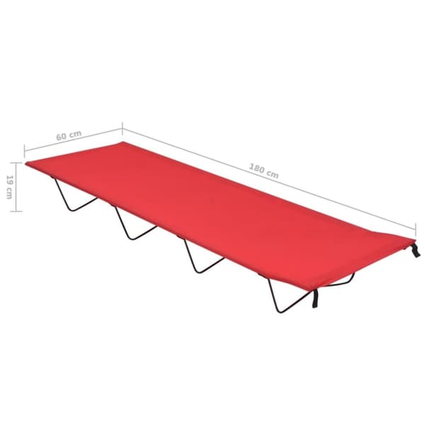 vidaXL Campingseng 180x60x19 cm oxfordstoff og stål rød