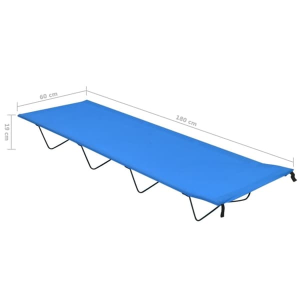 vidaXL Campingsenger 2 stk 180x60x19 cm oxfordstoff og stål blå