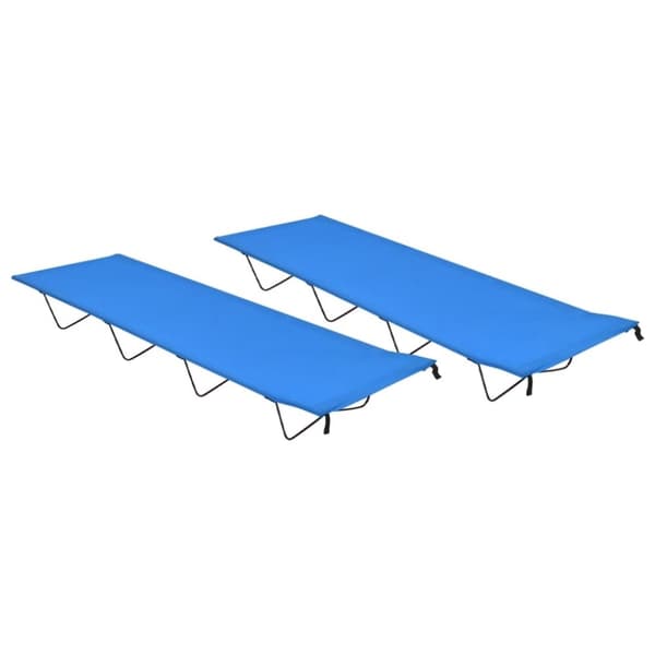 vidaXL Campingsenger 2 stk 180x60x19 cm oxfordstoff og stål blå