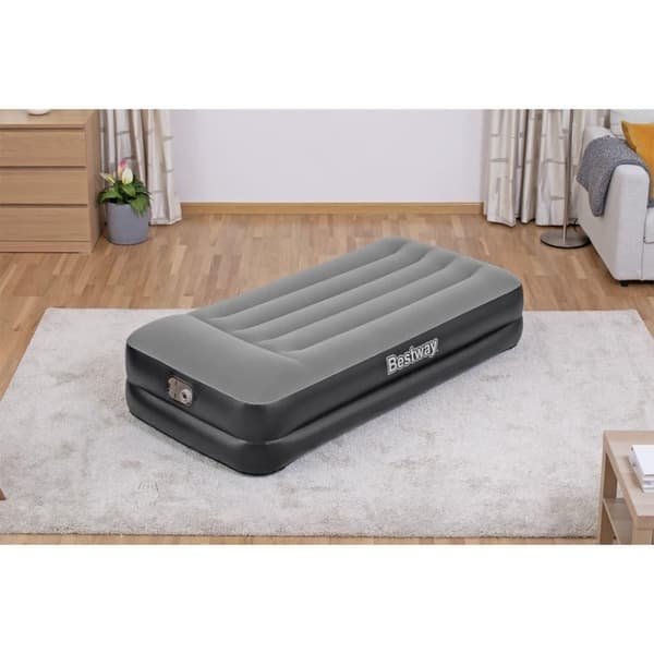 Bestway Luftmadrass med inbyggd fotpump flockad 191x97x46 cm