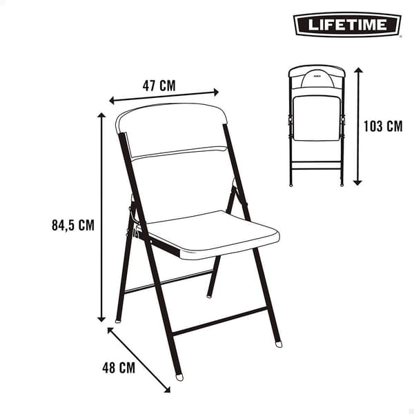 Lifetime Ultra-resistent Foldestol 47x48x84.5 Cm Uv100 Hvid,Sort
