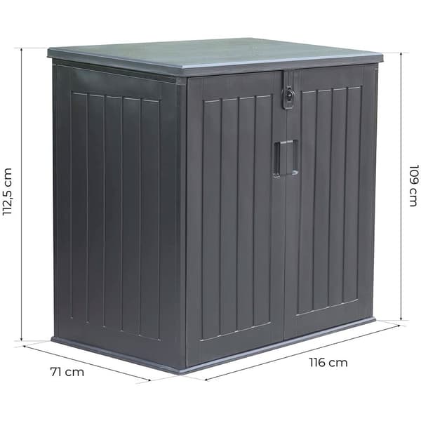 Gardiun Udendørs Opbevaring Resin Deck Box Soften 775l Grå 116 x 71 x 112.5/109 cm