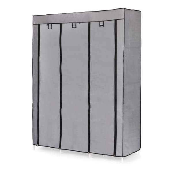 Camping skab - stof garderobe - 126x43,5x177 cm - grå