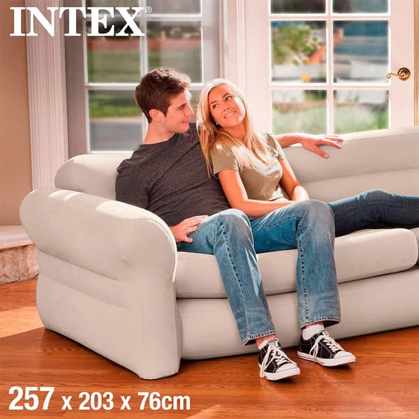 Intex Oppustelig Sofa Indoor Corner Beige 257x203x76 cm