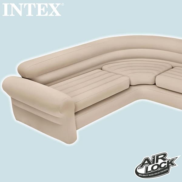 Intex Oppustelig Sofa Indoor Corner Beige 257x203x76 cm