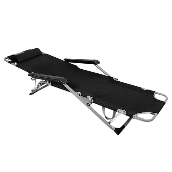 Aktive Liggande Solstol Med Kudde Silver 178 x 60 x 89 cm