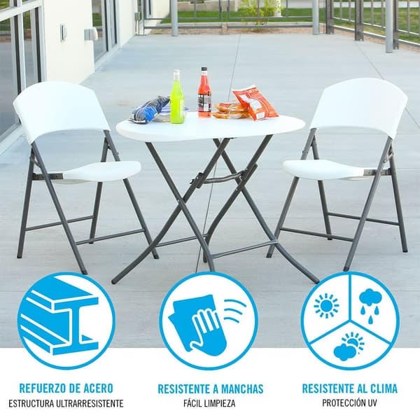 Lifetime Ultraresistent Fällbart Bord 84x74 Cm Uv100 Vit,Svart