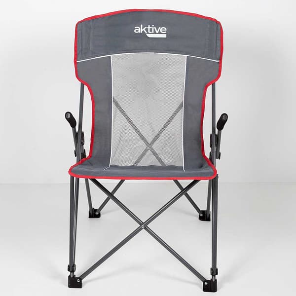 Aktive Stol Med Rutnät Camping Grå 59 x 69 x 97 cm