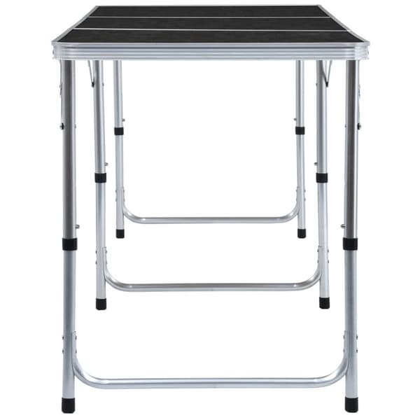 foldbart campingbord 180 x 60 cm aluminium grå