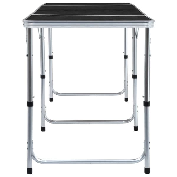 Hopfällbart campingbord grå aluminium 240x60 cm