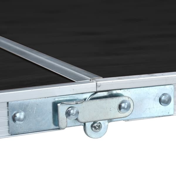 Hopfällbart campingbord grå aluminium 240x60 cm