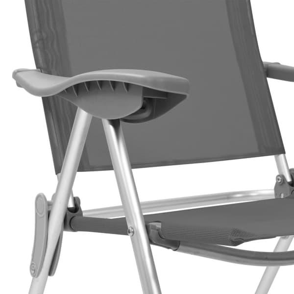 foldbare campingstole 4 stk. aluminium grå