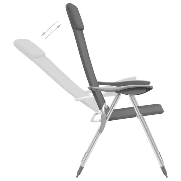 foldbare campingstole 4 stk. aluminium grå