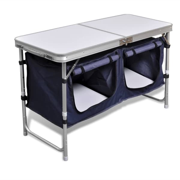 sammenklappeligt campingbord med aluminiumstel