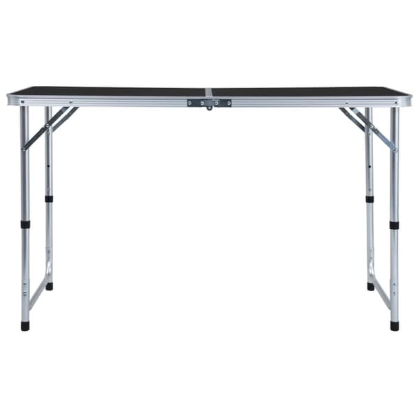 foldbart campingbord 120 x 60 cm aluminium grå