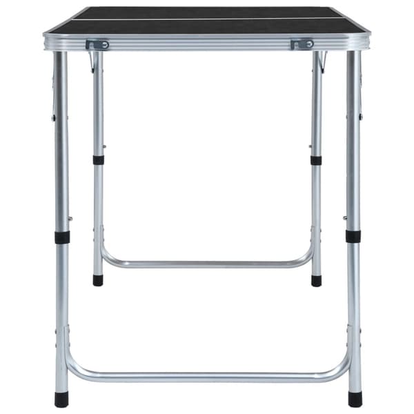 foldbart campingbord 120 x 60 cm aluminium grå