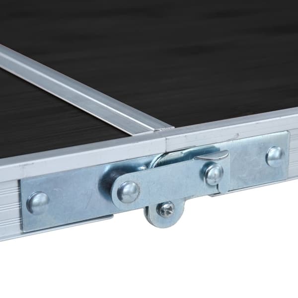 foldbart campingbord 120 x 60 cm aluminium grå