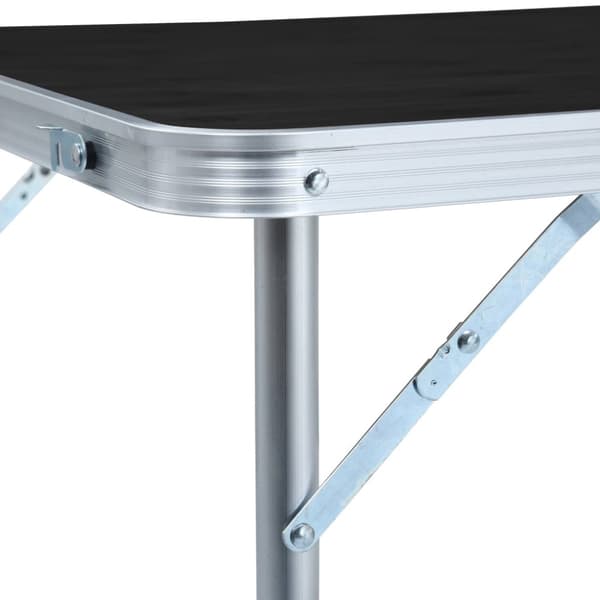 foldbart campingbord 120 x 60 cm aluminium grå