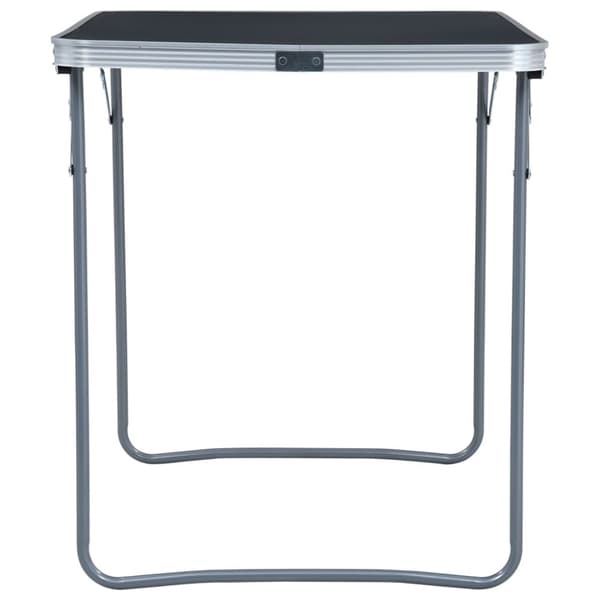 foldbart campingbord med metalstel 80 x 60 cm grå
