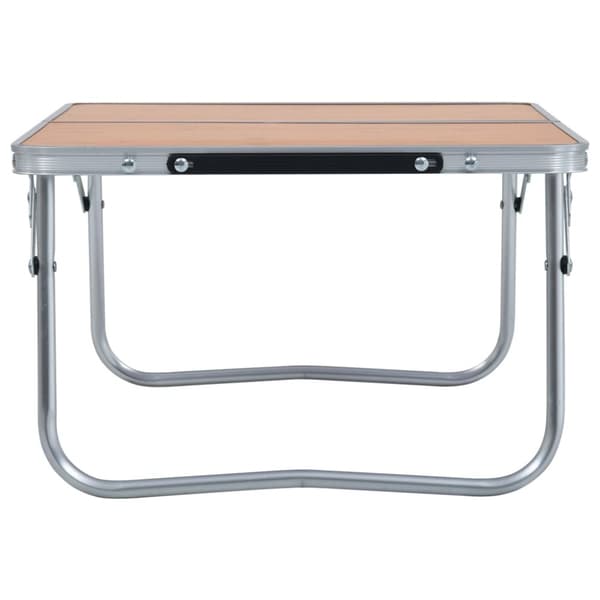 foldbart campingbord 60 x 40 cm aluminium brun