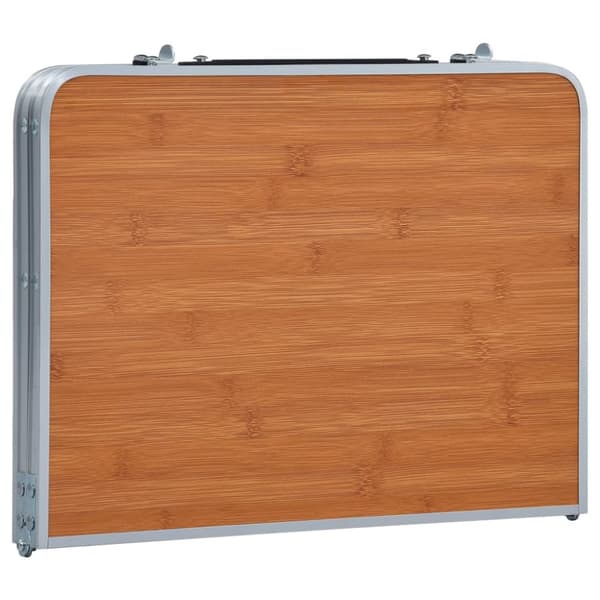 foldbart campingbord 60 x 40 cm aluminium brun
