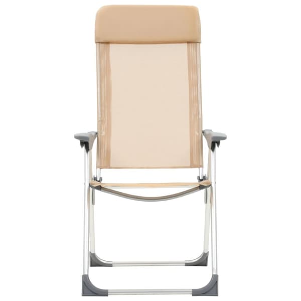 foldbare campingstole 2 stk. aluminium cremefarvet