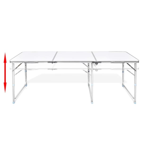Hopfällbart campingbord med justerbar höjd Aluminium 180 x 60 cm