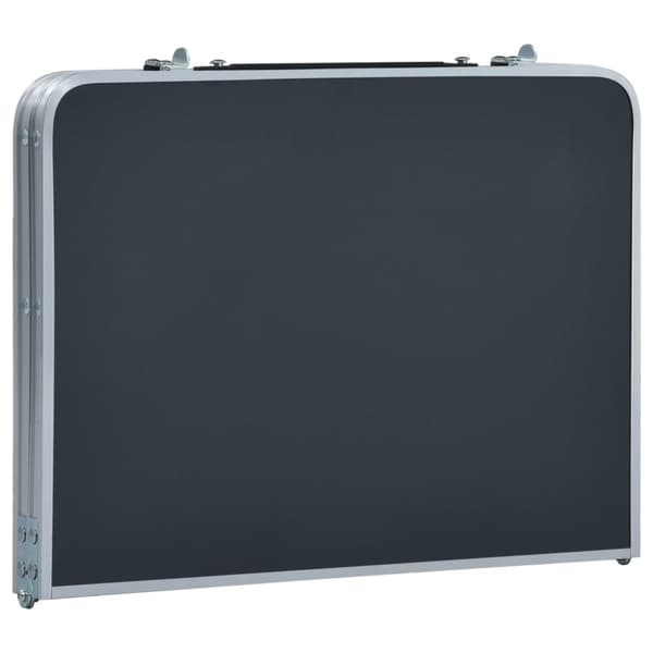 foldbart campingbord 60 x 40 cm aluminium grå