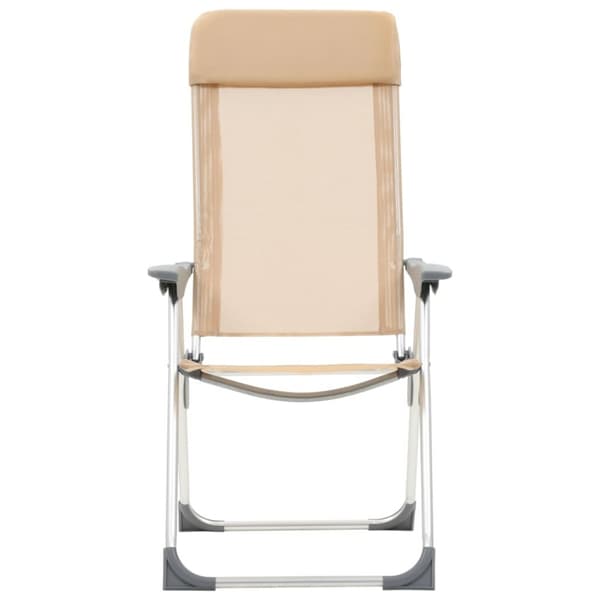foldbare campingstole 4 stk. aluminium cremefarvet