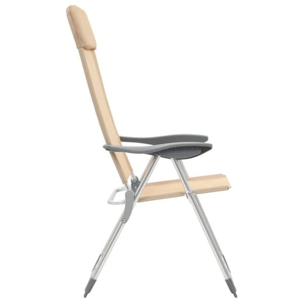 foldbare campingstole 4 stk. aluminium cremefarvet
