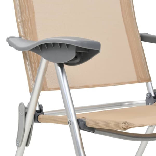 foldbare campingstole 4 stk. aluminium cremefarvet