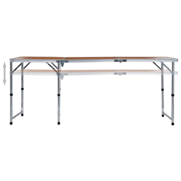 foldbart campingbord aluminium 180 x 60 cm