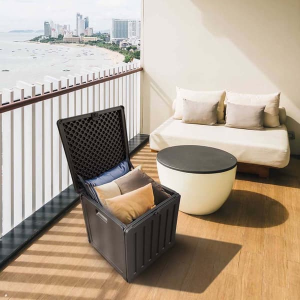 Gardiun Udendørs Opbevaring Resin Deck Box Soften Small 76l Transparent 42.8x42.8x46.40 cm