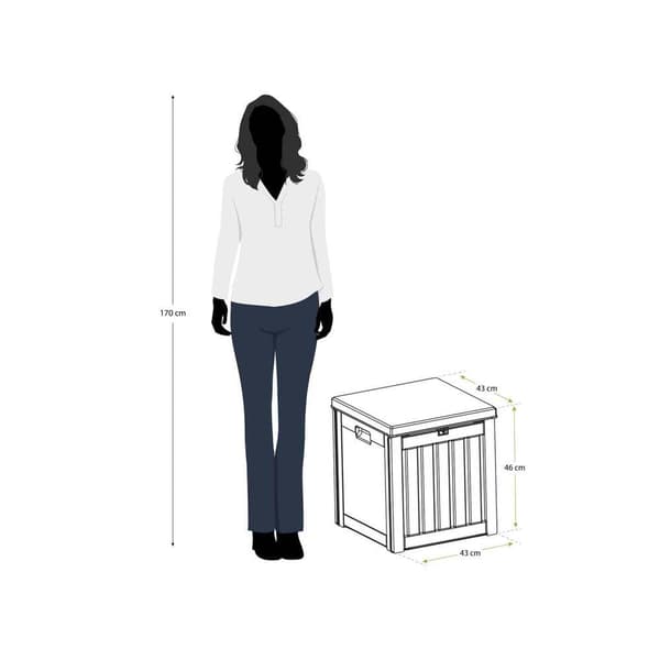 Gardiun Udendørs Opbevaring Resin Deck Box Soften Small 76l Transparent 42.8x42.8x46.40 cm