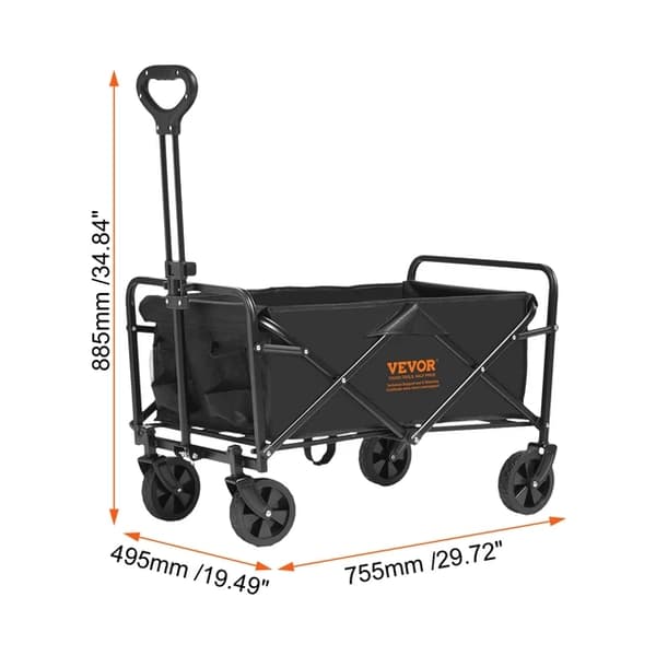 Hopfällbar vagn, hopfällbar design, terrängdäck, Plattfällande 450 lbs