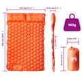 Miniatyrbild 5 av 5: vidaXL Självuppblåsande campingmadrass med kuddar 2 personer orange