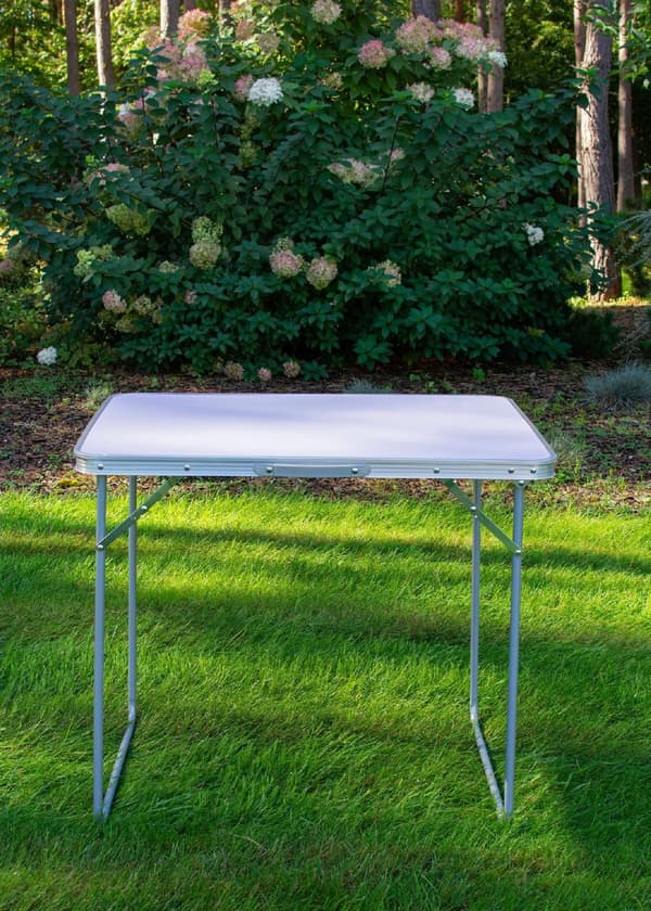 Sammenklappeligt campingbord - hvid
