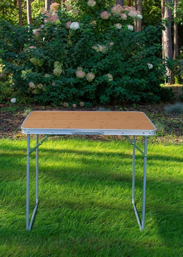 Sammenklappeligt campingbord - brun