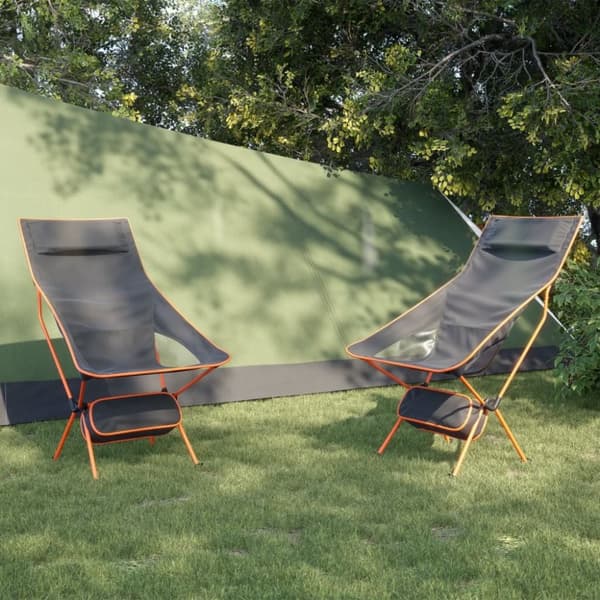 vidaXL Sammenleggbare campingstoler 2 stk svart oxfordstoff aluminium