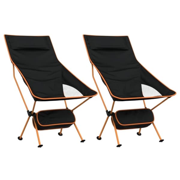 vidaXL campingstole 2 stk. foldbare oxfordstof og aluminium sort