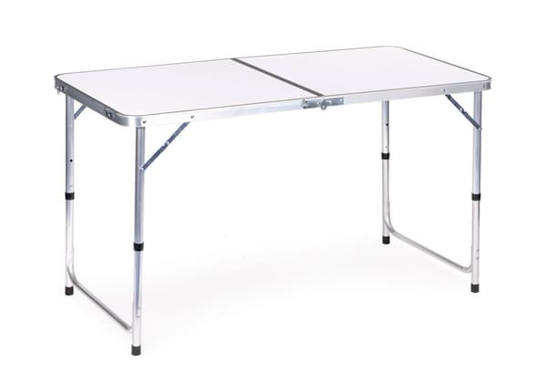 Sammenklappeligt campingbord - 120x60 cm - justerbar højde - 4,6 kg