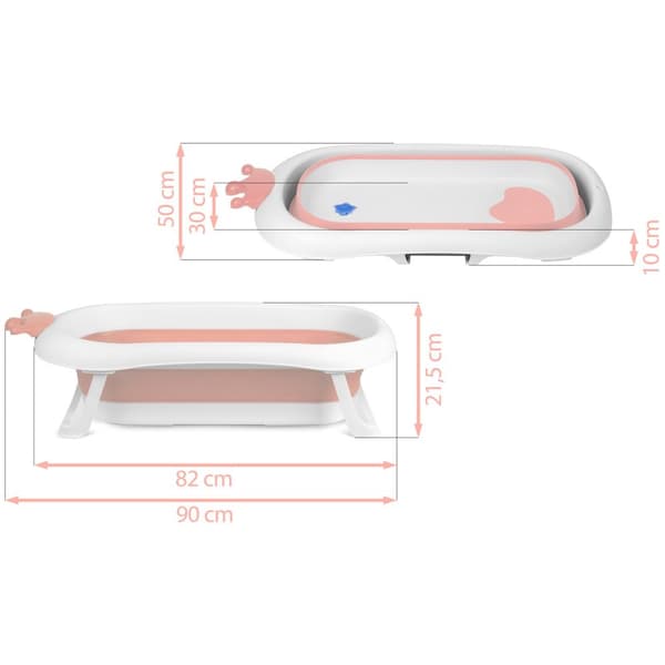 Babybadekar med pude RK-280 hvid og pink
