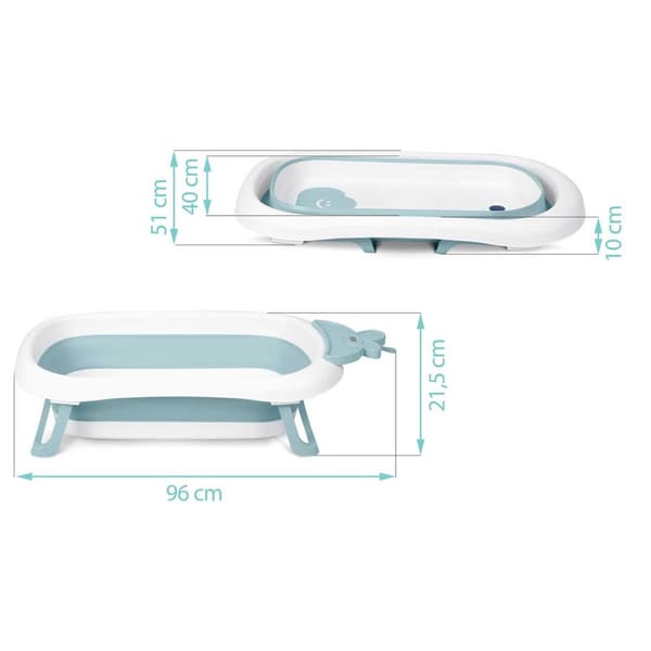 Babybadekar med termometer RK-282 Hvid og Blå