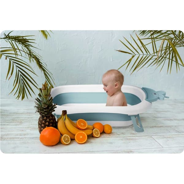 Babybadekar med termometer RK-282 Hvid og Blå