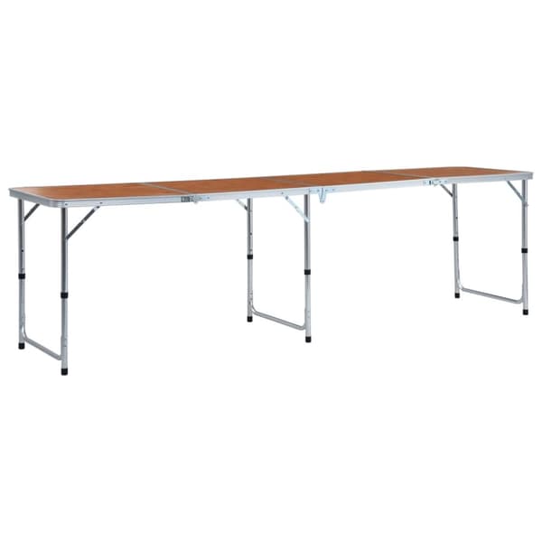 Hopfällbart campingbord aluminium 240x60 cm