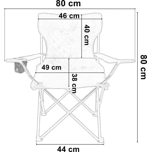 HUGO foldbar campingstol, sort