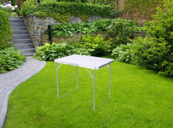 CORN foldbart campingbord 80x60 cm hvid