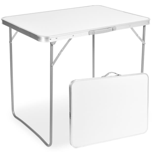 CORN foldbart campingbord 80x60 cm hvid