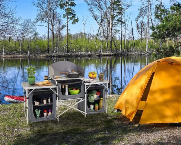 TURIST KØKKENSKAB sammenfoldelig havetaske CAMPING bord