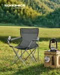Miniatyrbild 2 av 7: Bärbar campingstoluppsättning av 2 med armstöd